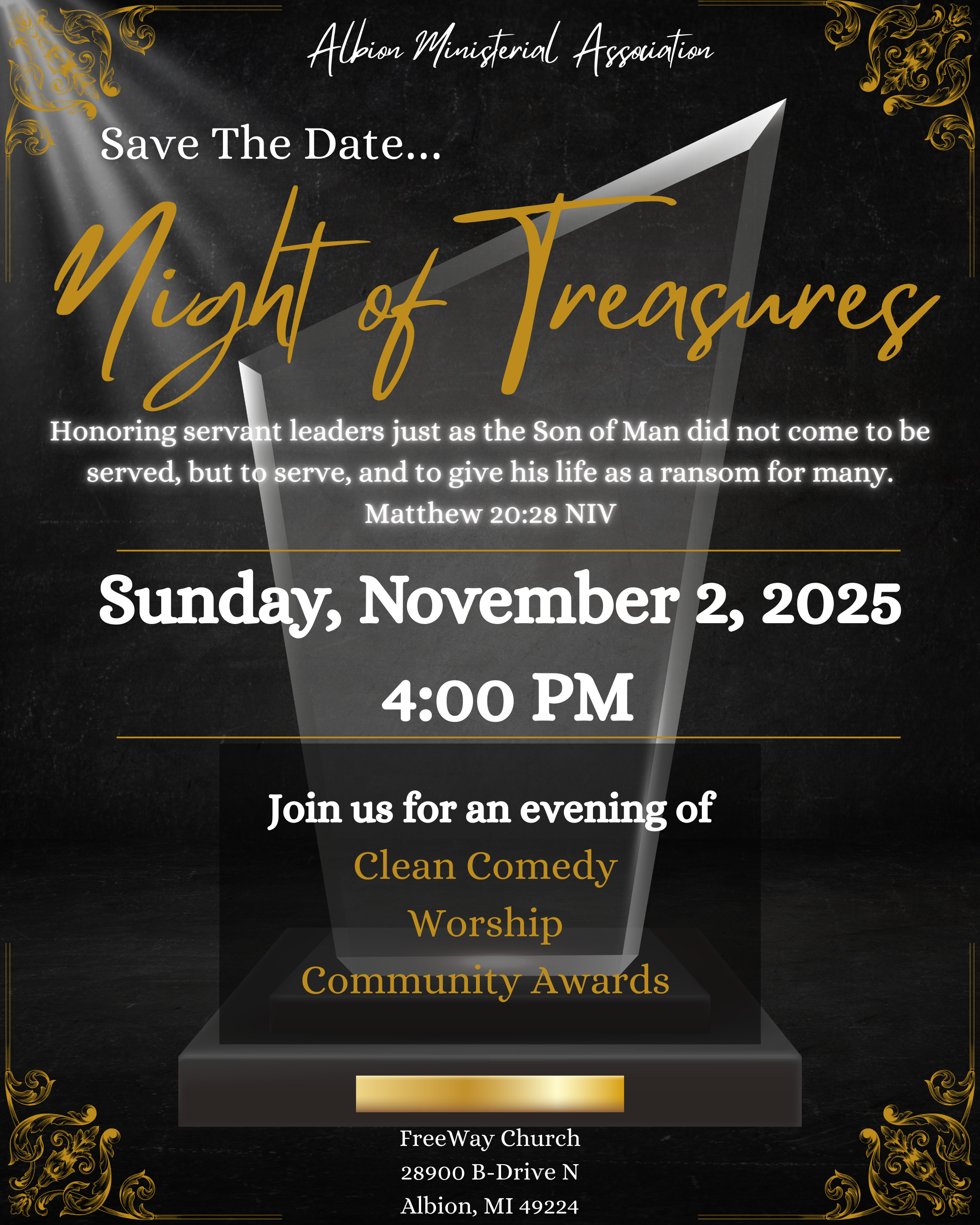 Night of Treasures 2025 - Save the Date - Sunday, November 2, 2025 at 4:00 PM